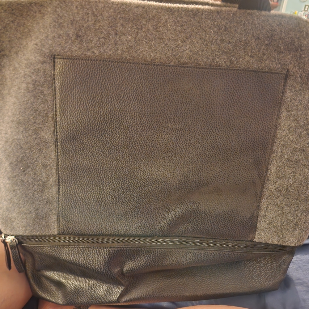 Extra Large Gray and Black Weekender Bag